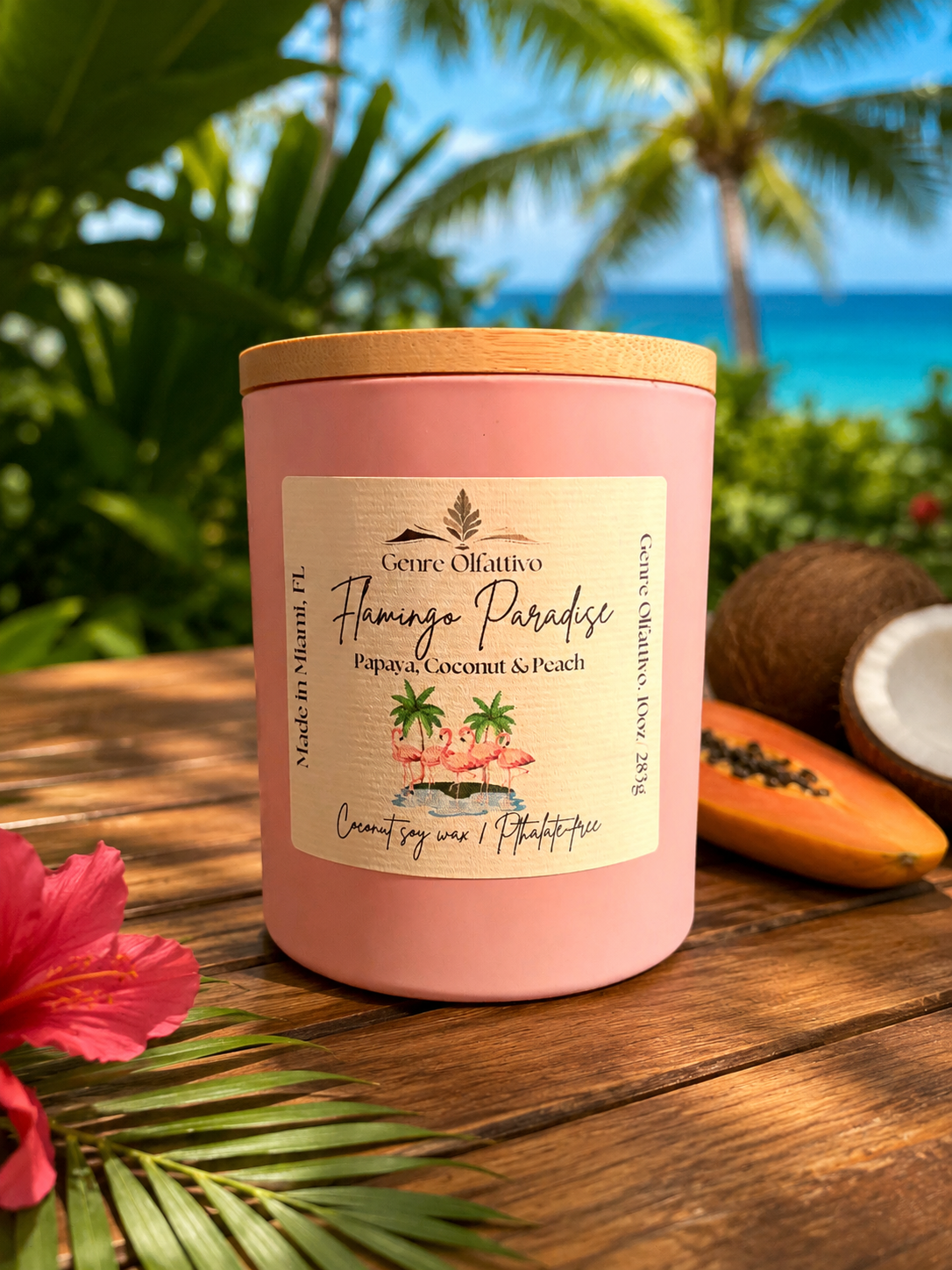 Flamingo Paradise 10oz Pink Matte Candle (Limited Edition)