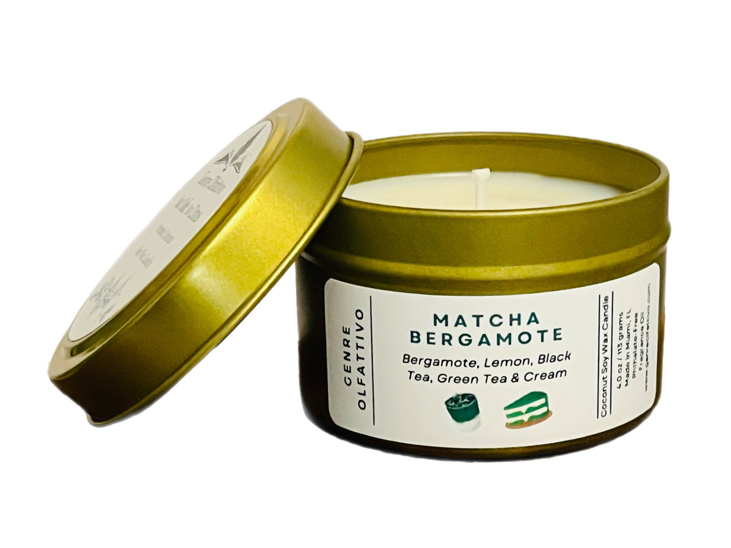 Matcha Bergamote 4oz Travel Candle