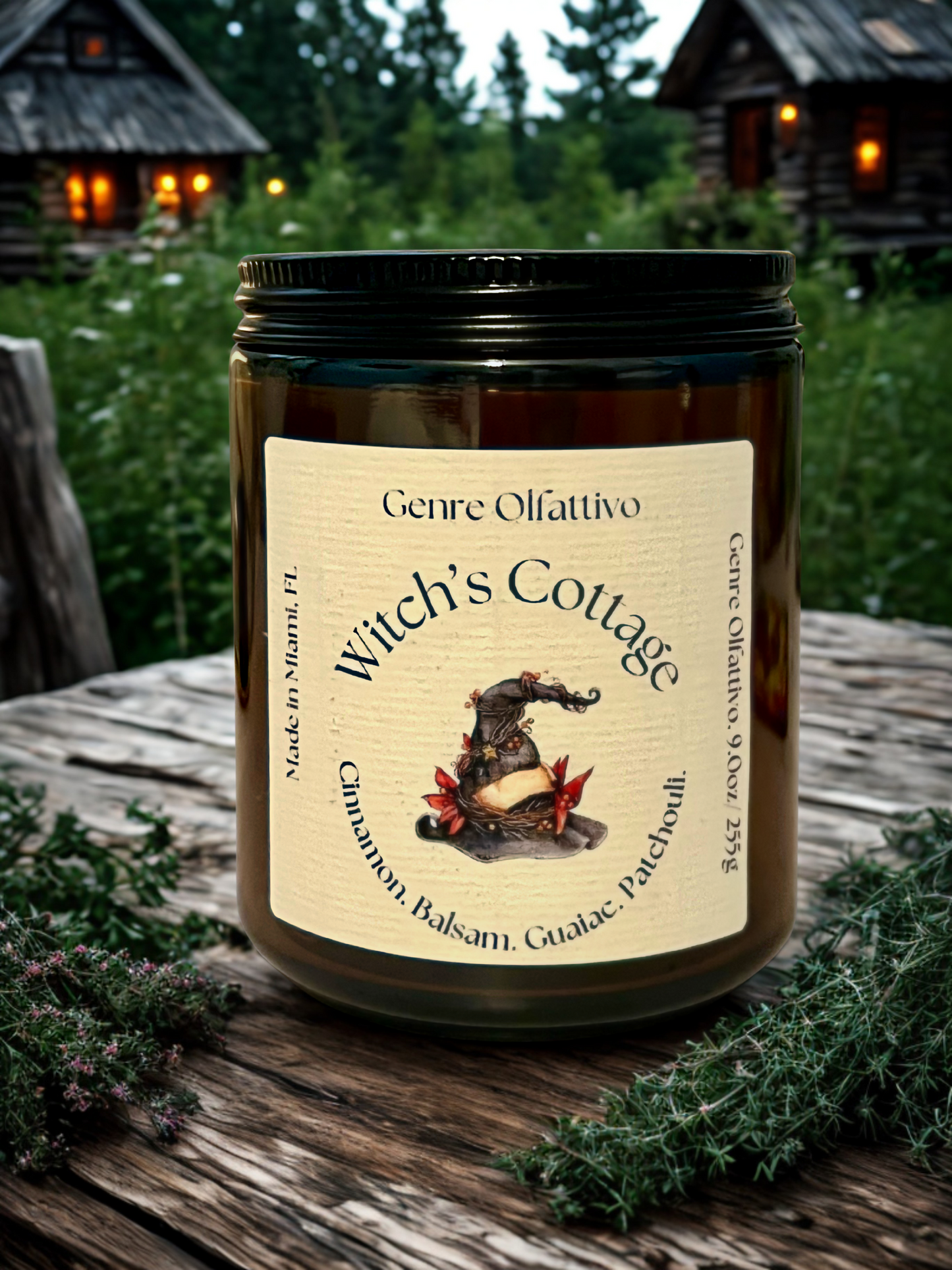 Witch’s Cottage 9oz Sage Jar: Cinammon, Guaiac, Balsam & Patchouli