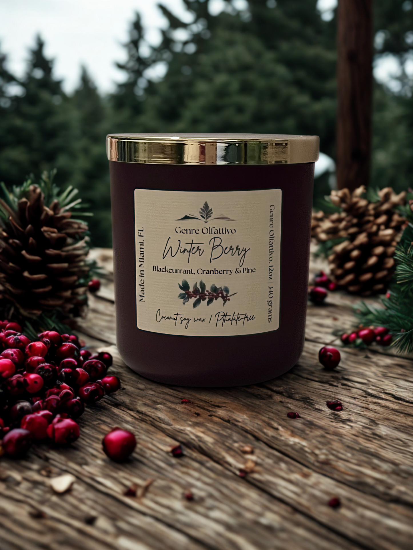 Winter Berry — 12 oz Wood Wick Candle