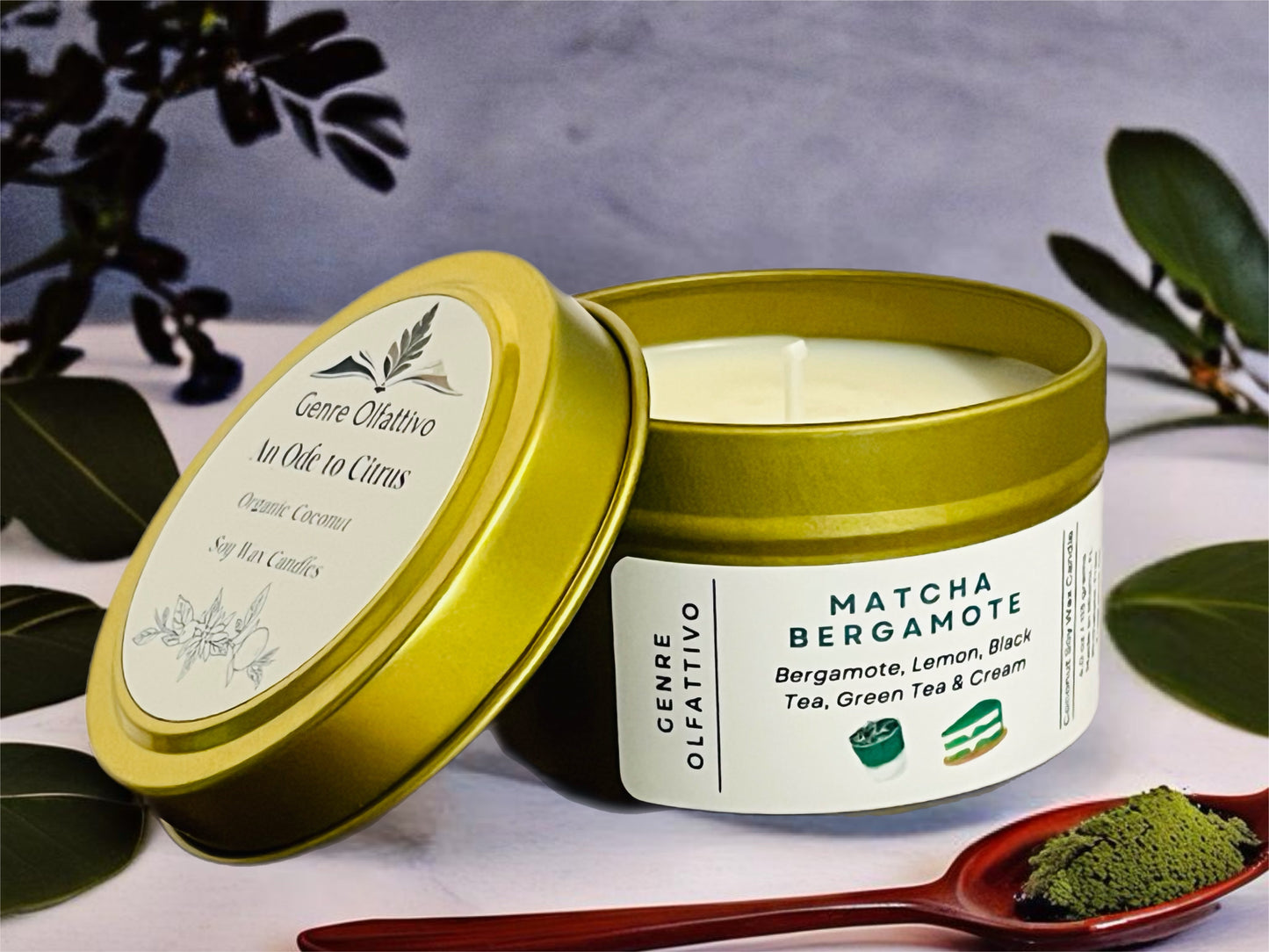 Matcha Bergamote 4oz Travel Candle