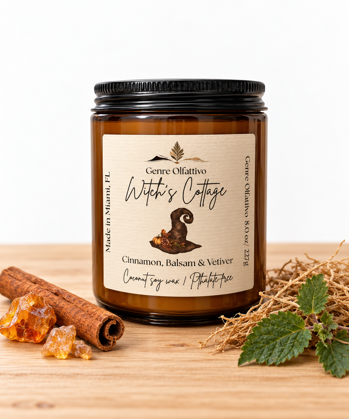 Witch’s Cottage 9oz Sage Jar: Cinammon, Guaiac, Balsam & Patchouli