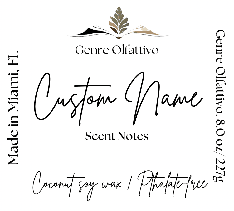 Custom Label Bookish Candle - Genre Olfattivo