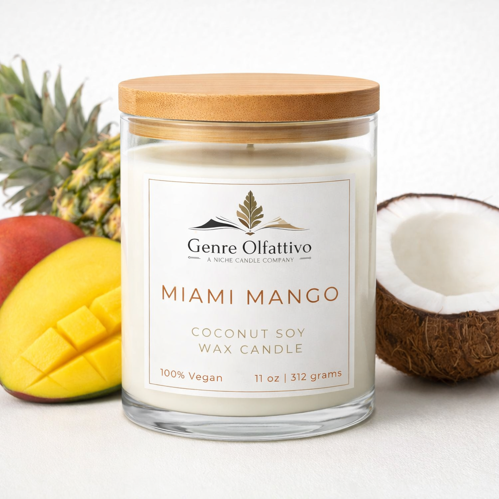 Miami Mango 14oz Clear Jar Bamboo Lid