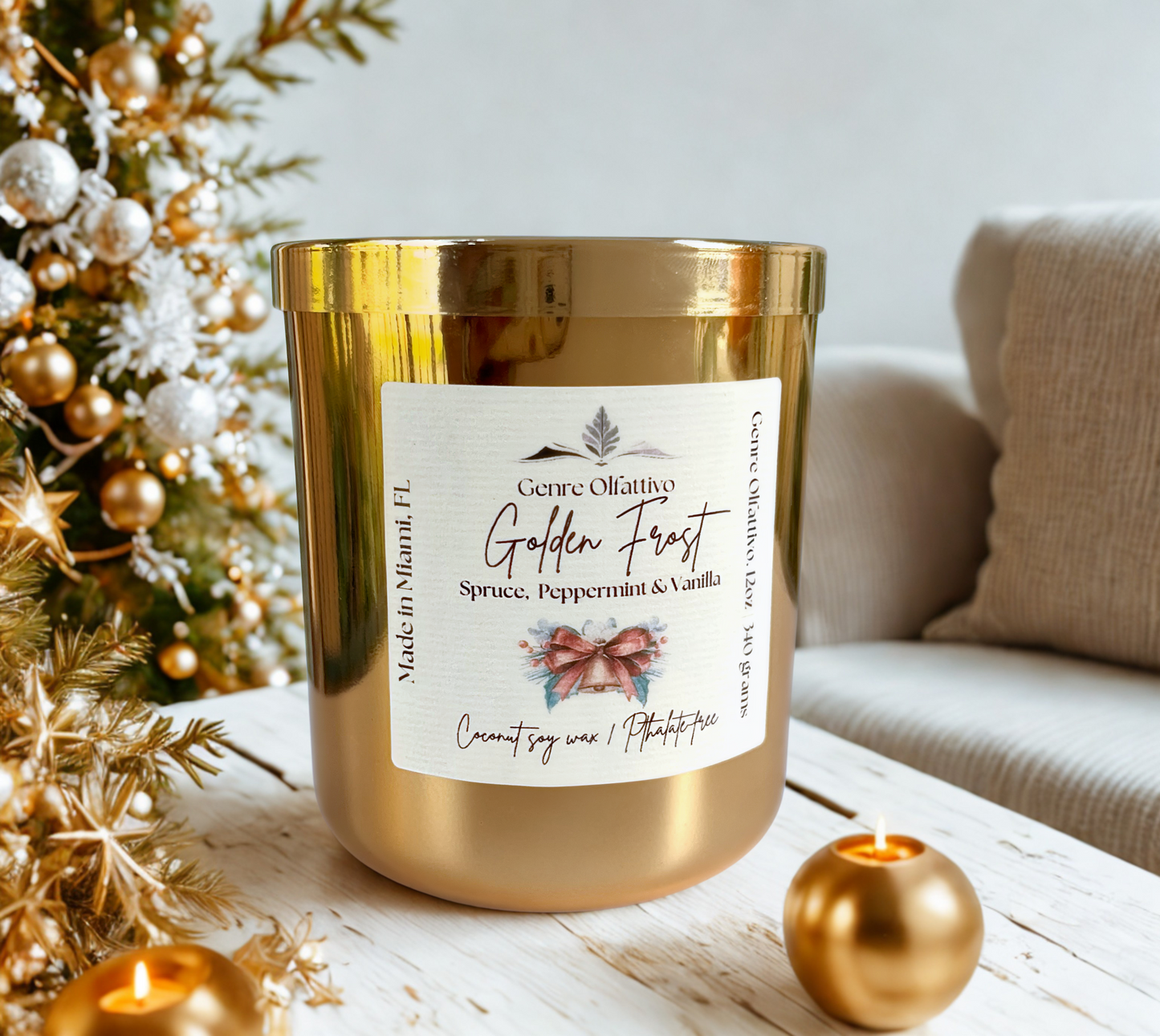 Golden Frost — 12 oz Wood Wick Candle