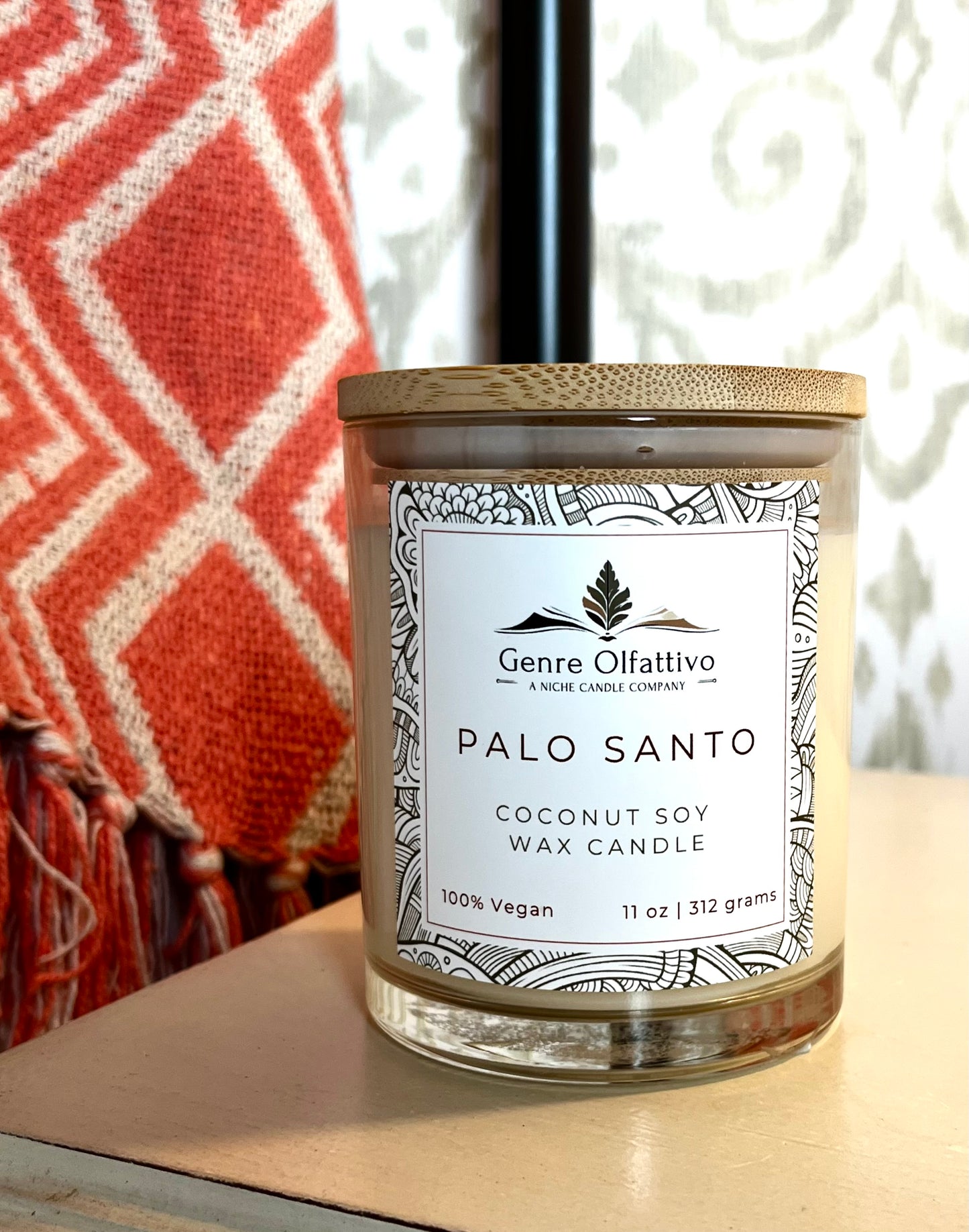 Palo Santo 14oz Clear Jar Bamboo Lid
