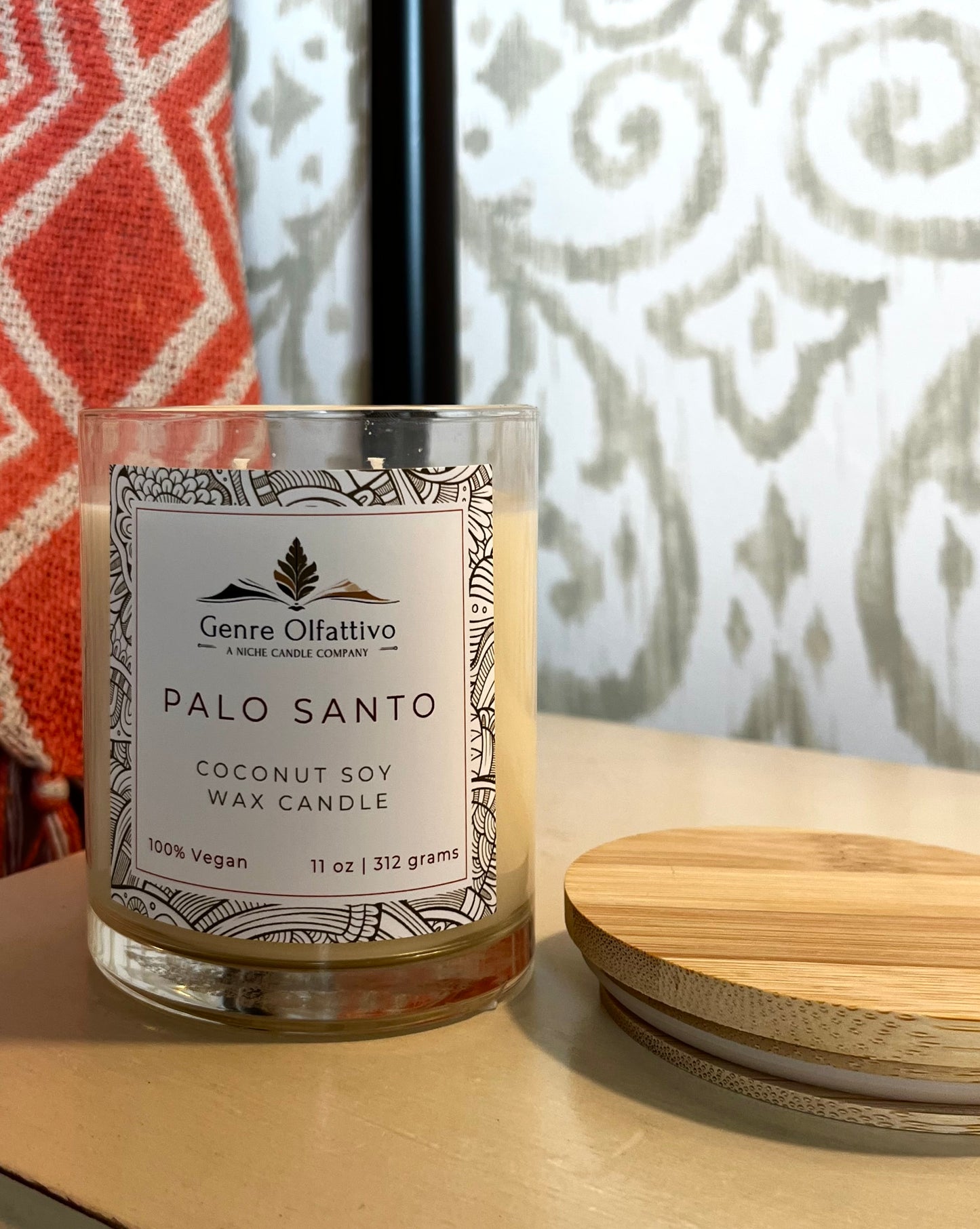 Palo Santo 14oz Clear Jar Bamboo Lid