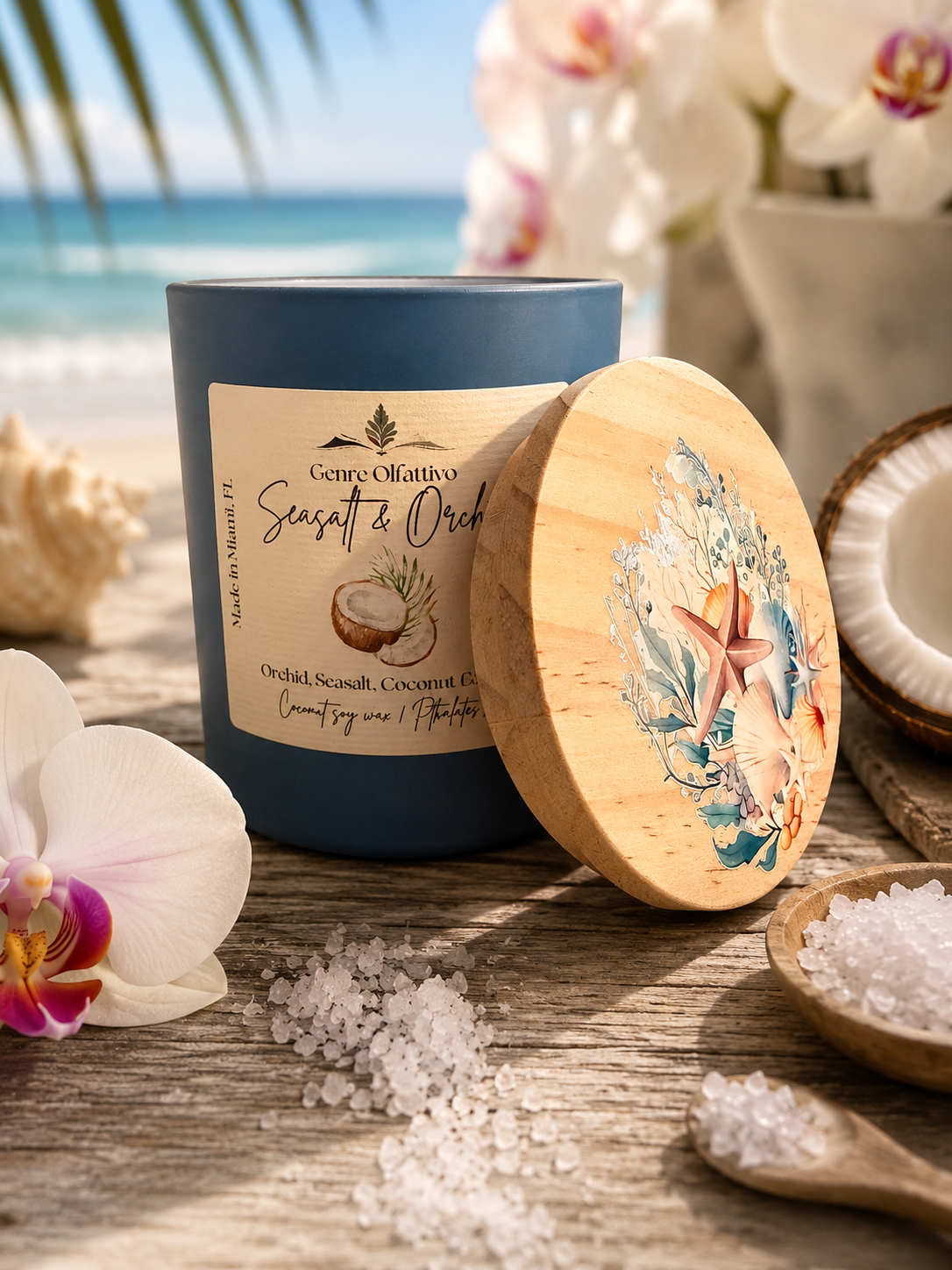 Seasalt & Orchid 10oz Matte Blue- Grey Jar Candle (Limited Edition)