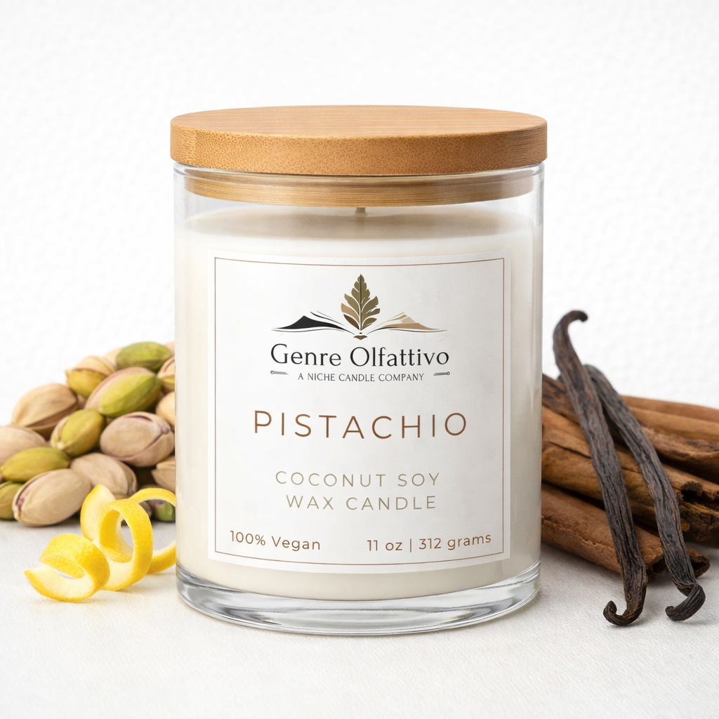 Pistachio 14oz Clear Jar Bamboo Lid