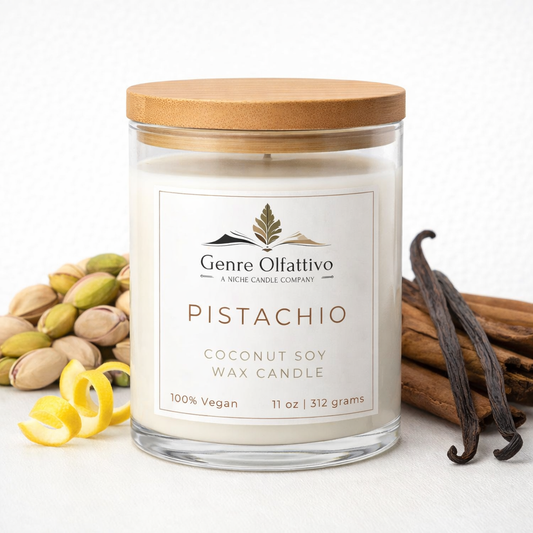 Pistachio 14oz Clear Jar Bamboo Lid