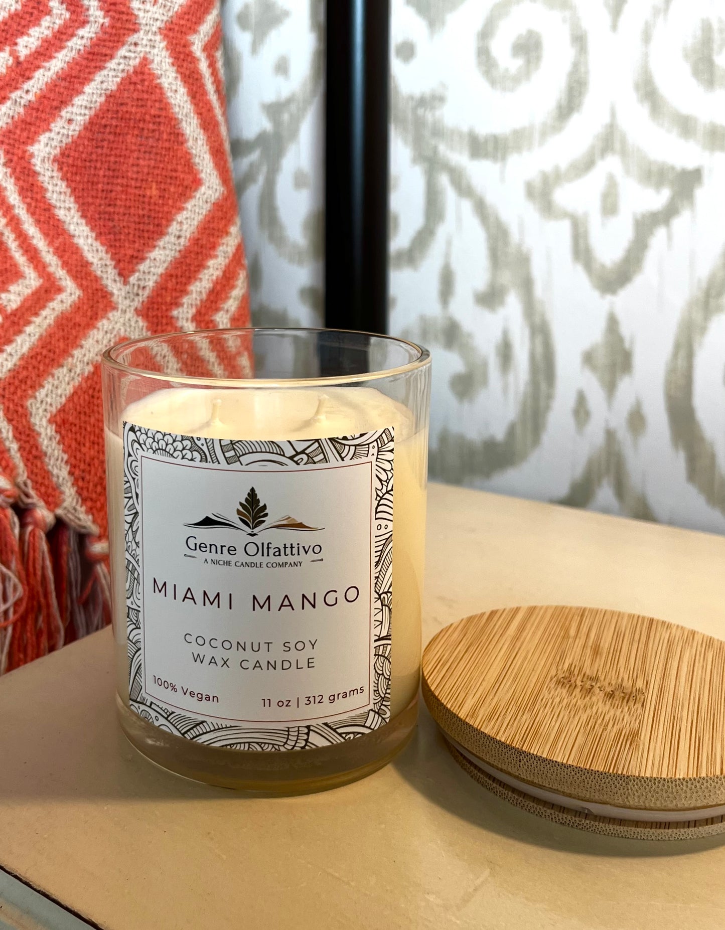 Miami Mango 14oz Clear Jar Bamboo Lid