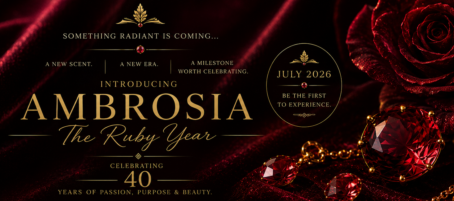 Ambrosia candle, oakmoss, jasmine and saffron, similar to BR540, candle in red and gold jar, luxury