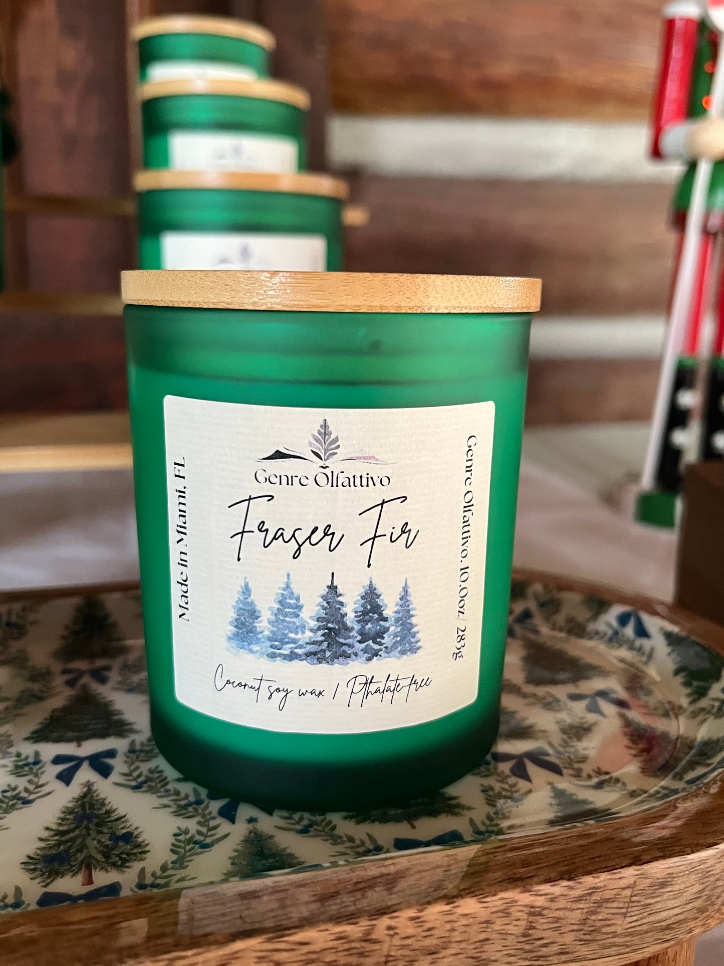 Christmas in July Sale | Fraser Fir – 10oz Amber Cypress, Evergreen and Moss Candle