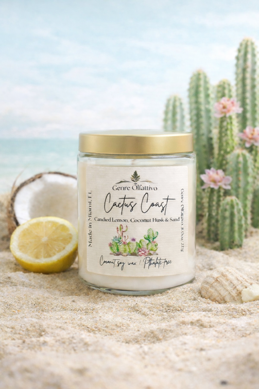 Cactus coconut and lemon candle