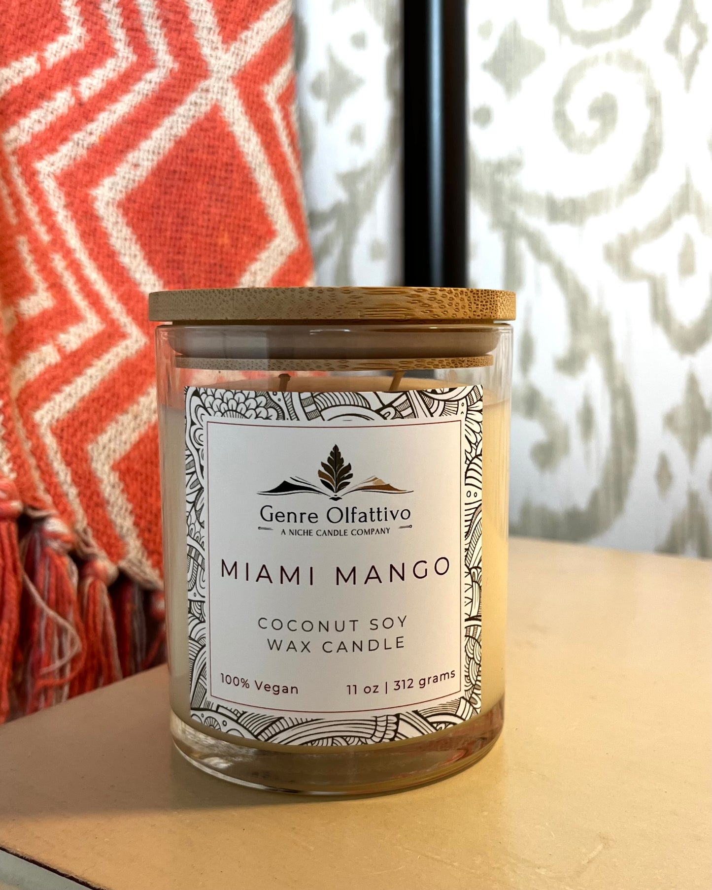 Miami Mango 14oz Clear Jar Bamboo Lid