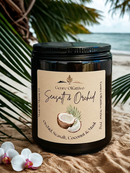 Seasalt & Orchid 9oz Amber Jar Candle