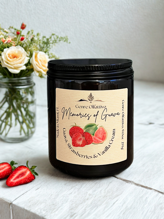Memories of Guava 9oz Amber Jar Candle