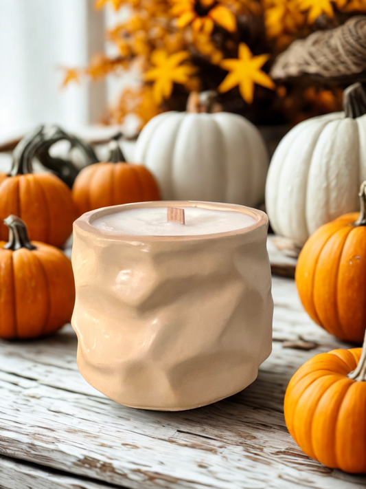 Autumn Harvest Stone Candle