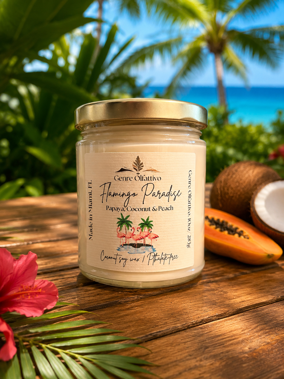 Flamingo Paradise 8oz Pink Candle