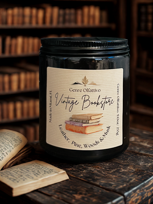 Vintage Bookstore 9oz Amber Jar Candle