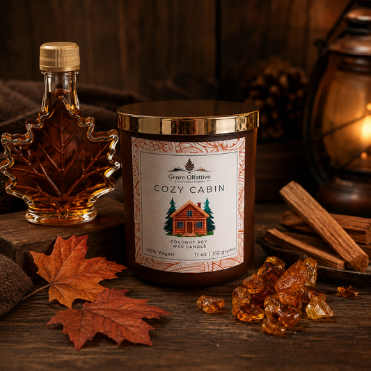 Cozy Cabin | 11 oz Coconut Wax Candle | Double Cotton Wick | Matte Umber Jar