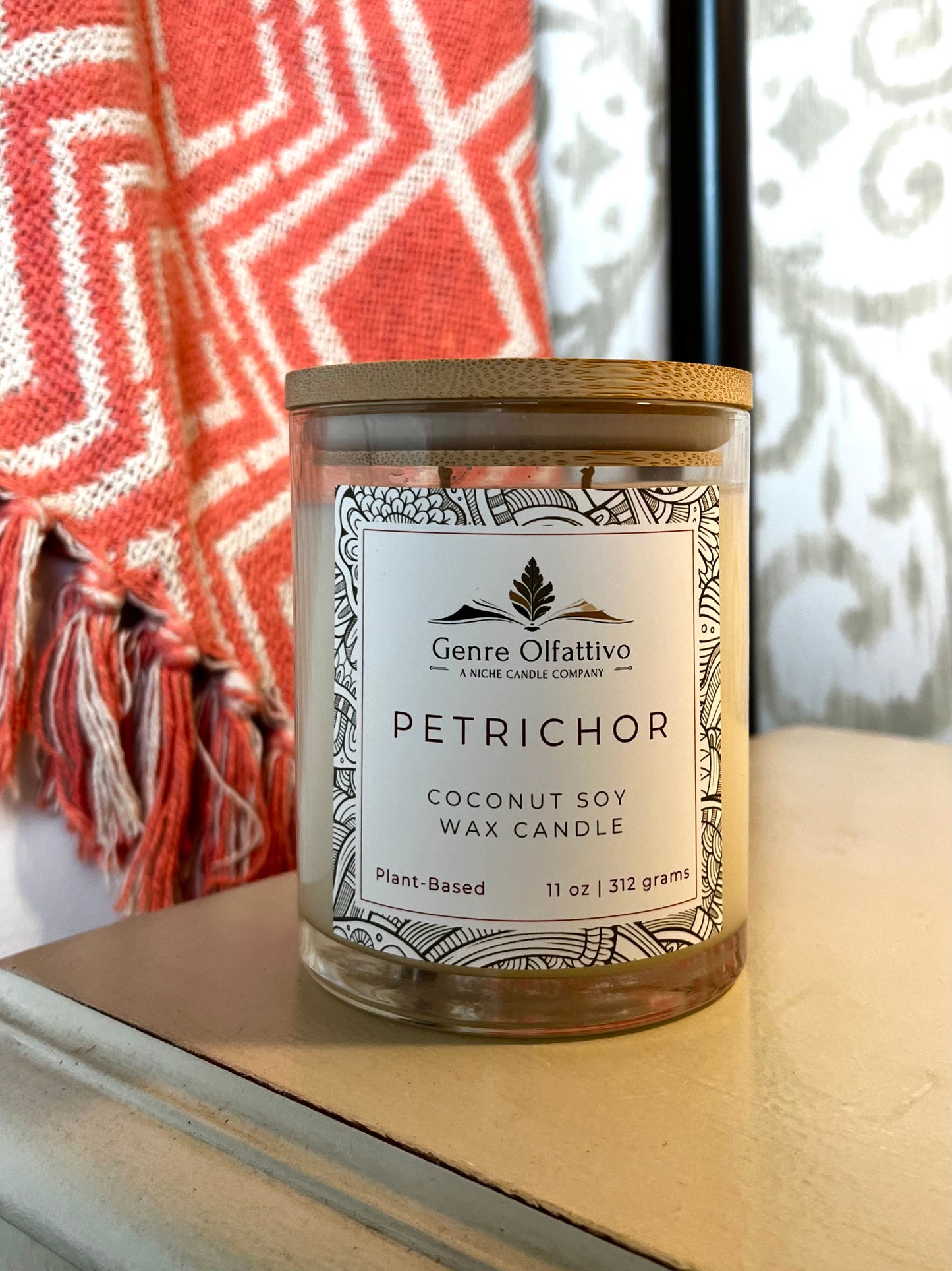 Petrichor 14oz Clear Jar Bamboo Lid