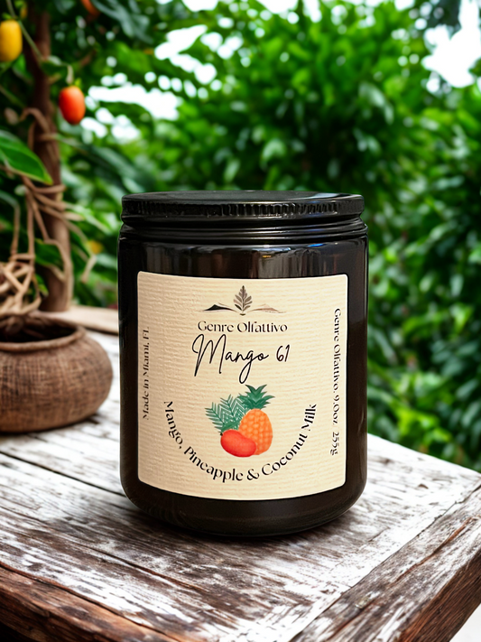 Mango 61: Mango, Coconut & Charadas 9oz Amber Jar