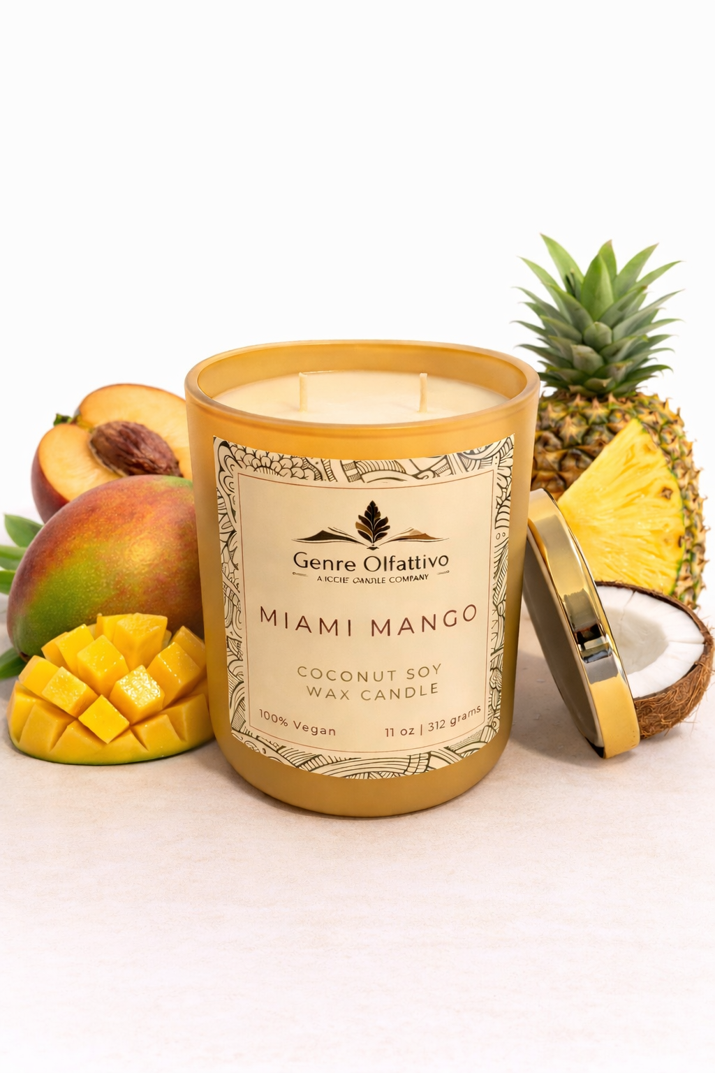 Mango coconut and pineapple candle