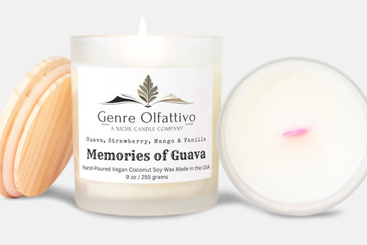 Memories of Guava 11 oz Pink Wood Wick Candle