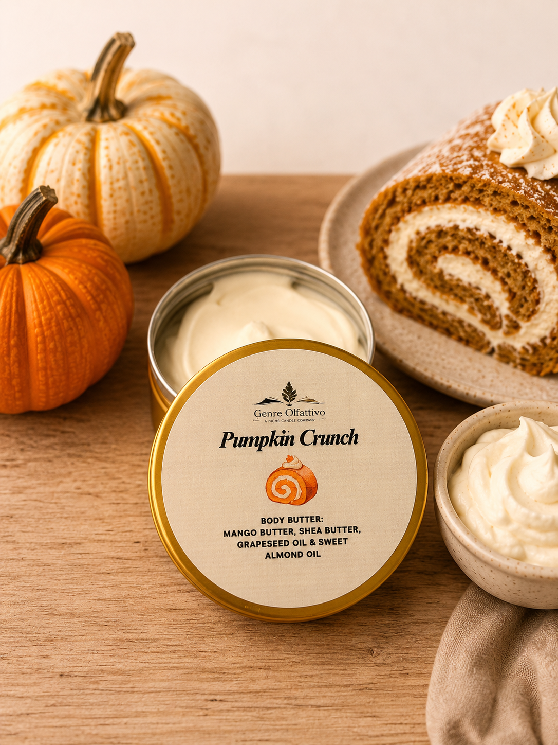 Pumpkin Crunch Body Butter | 2oz | All Natural | Gold Tin