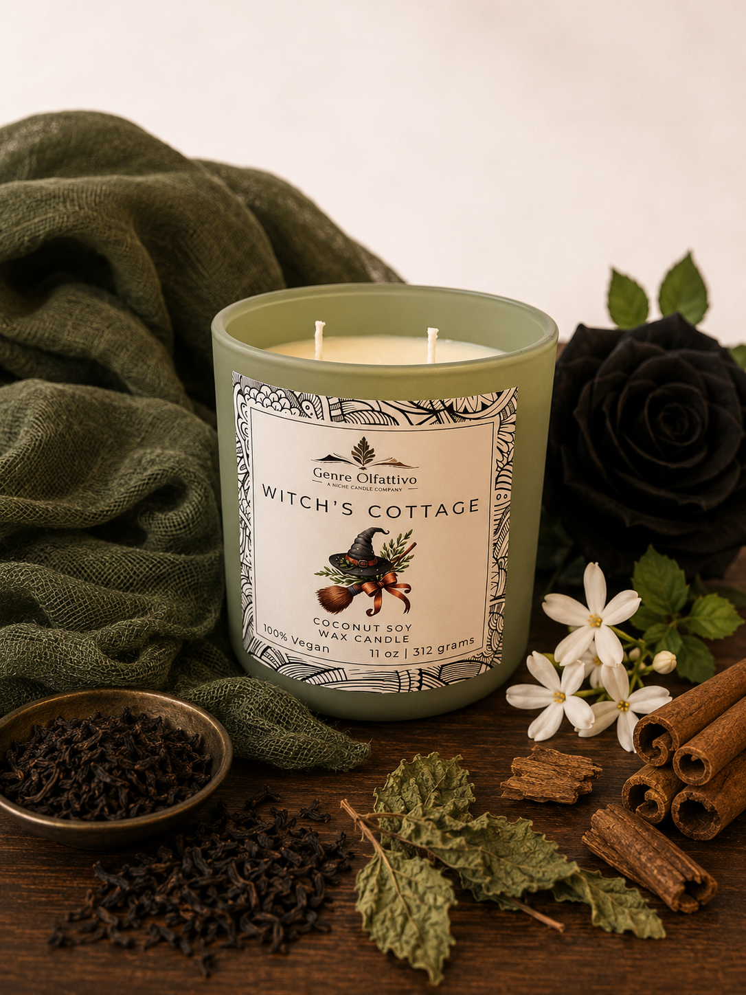 Witchy Candle, Witch Hat Candle, Herbs Candle, Spooky Candle, Fall Candle, Patchouli Scent, Herbs and Spices Candle