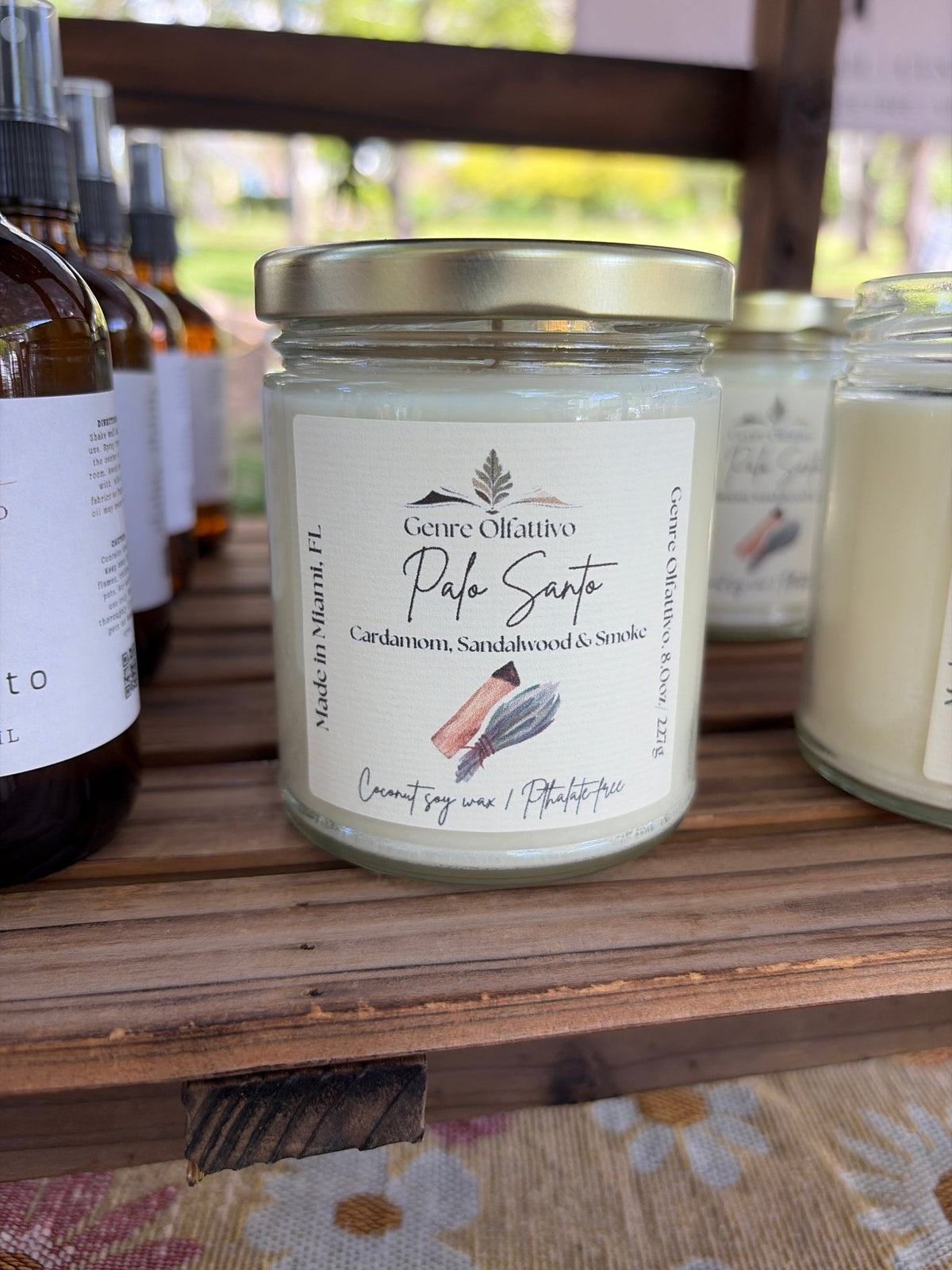 Palo Santo 8oz Clear Jar - Genre Olfattivo