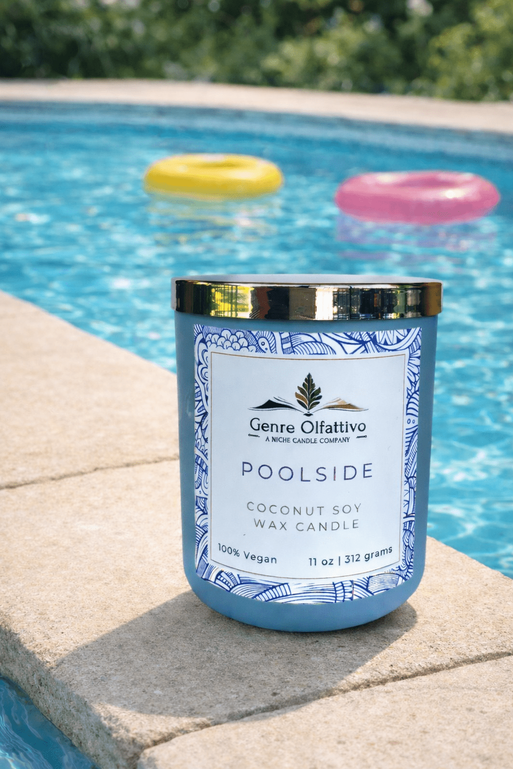 Poolside 12oz Blue Luxury Jar - Genre Olfattivo