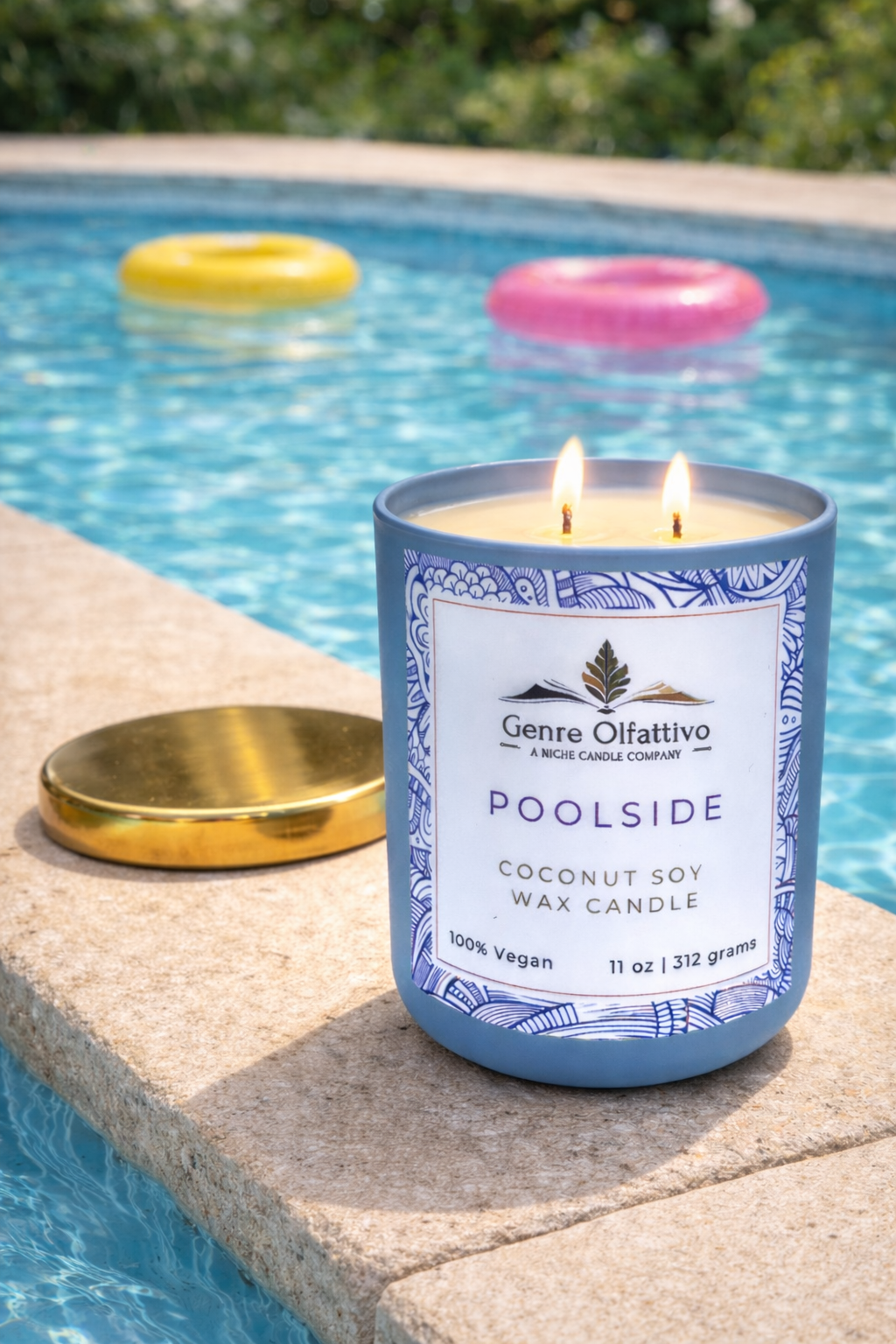 Poolside 12oz Blue Luxury Jar - Genre Olfattivo