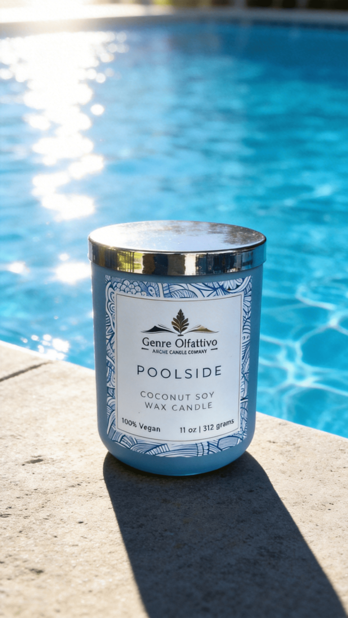 Poolside 12oz Blue Luxury Jar - Genre Olfattivo