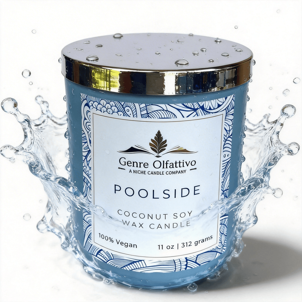 Poolside 12oz Blue Luxury Jar - Genre Olfattivo