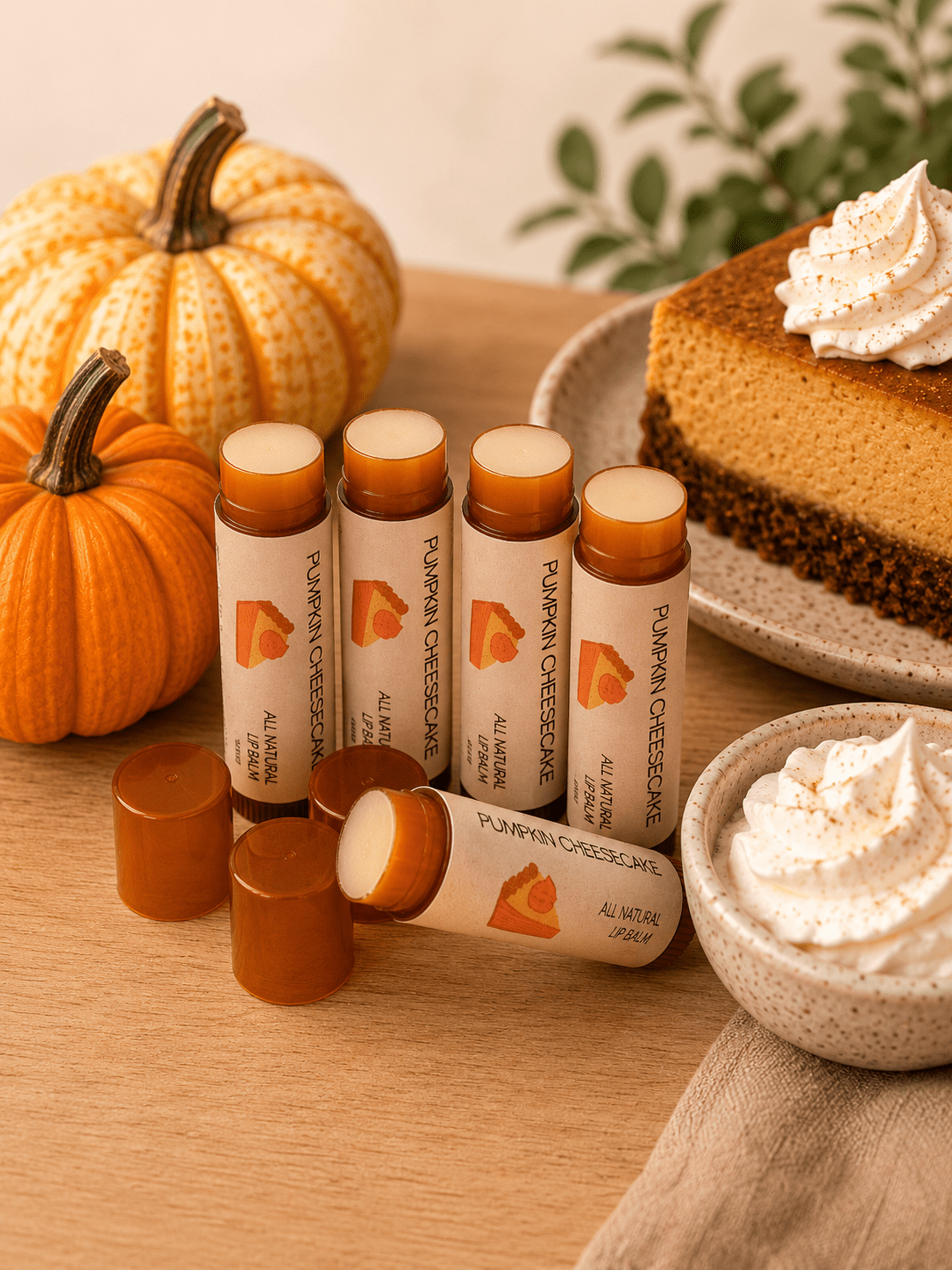 Pumpkin Cheesecake All-Natural Lip Balm | 0.5oz Amber Chunky Tube - Genre Olfattivo