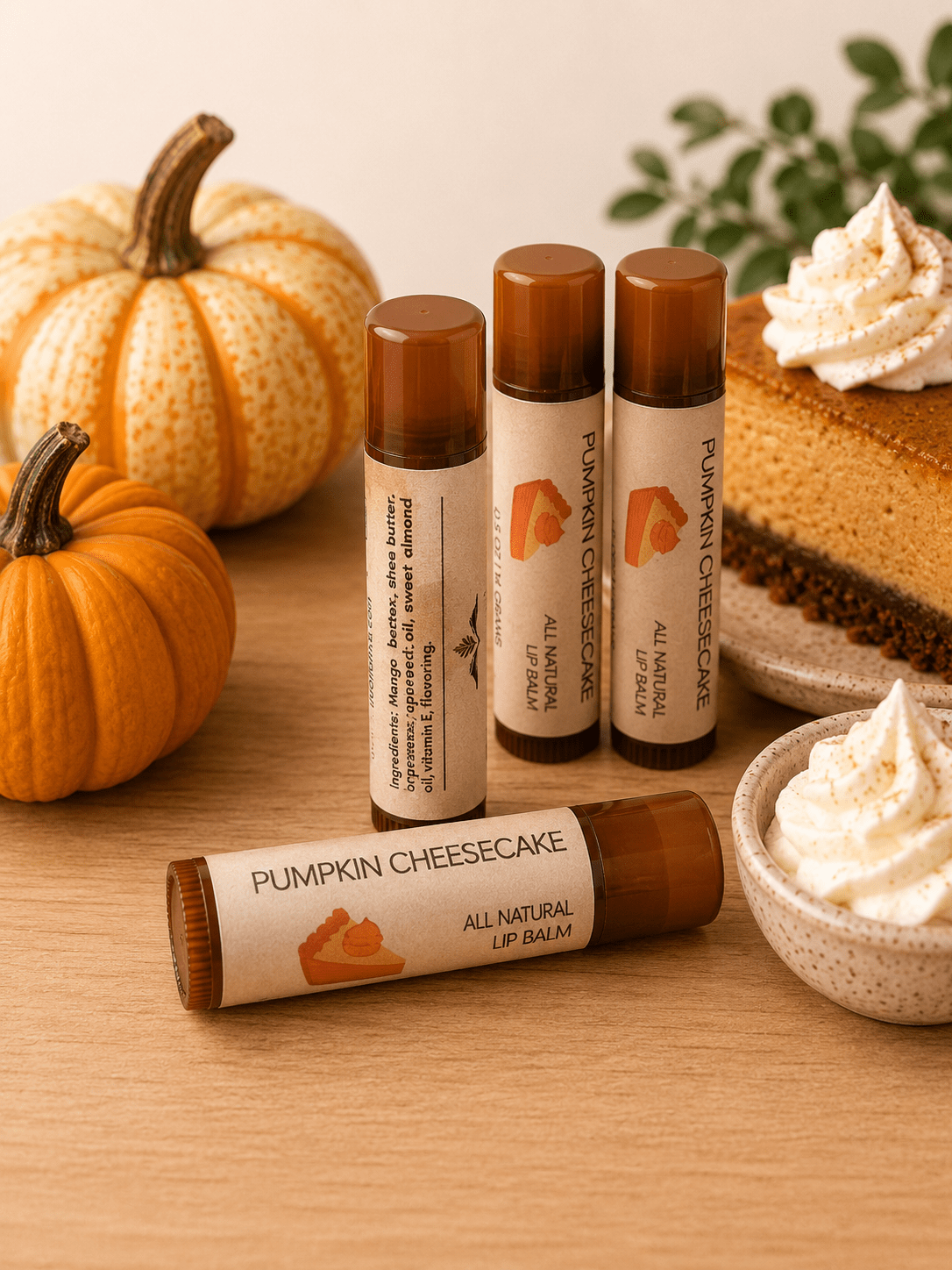 Pumpkin Cheesecake All-Natural Lip Balm | 0.5oz Amber Chunky Tube - Genre Olfattivo
