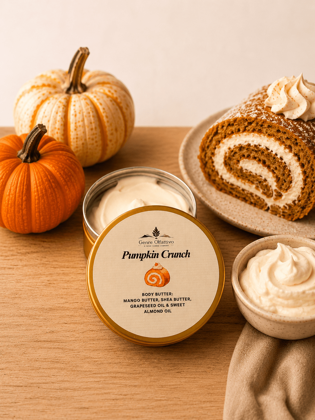 Pumpkin Crunch Body Butter | 2oz | All Natural | Gold Tin - Genre Olfattivo