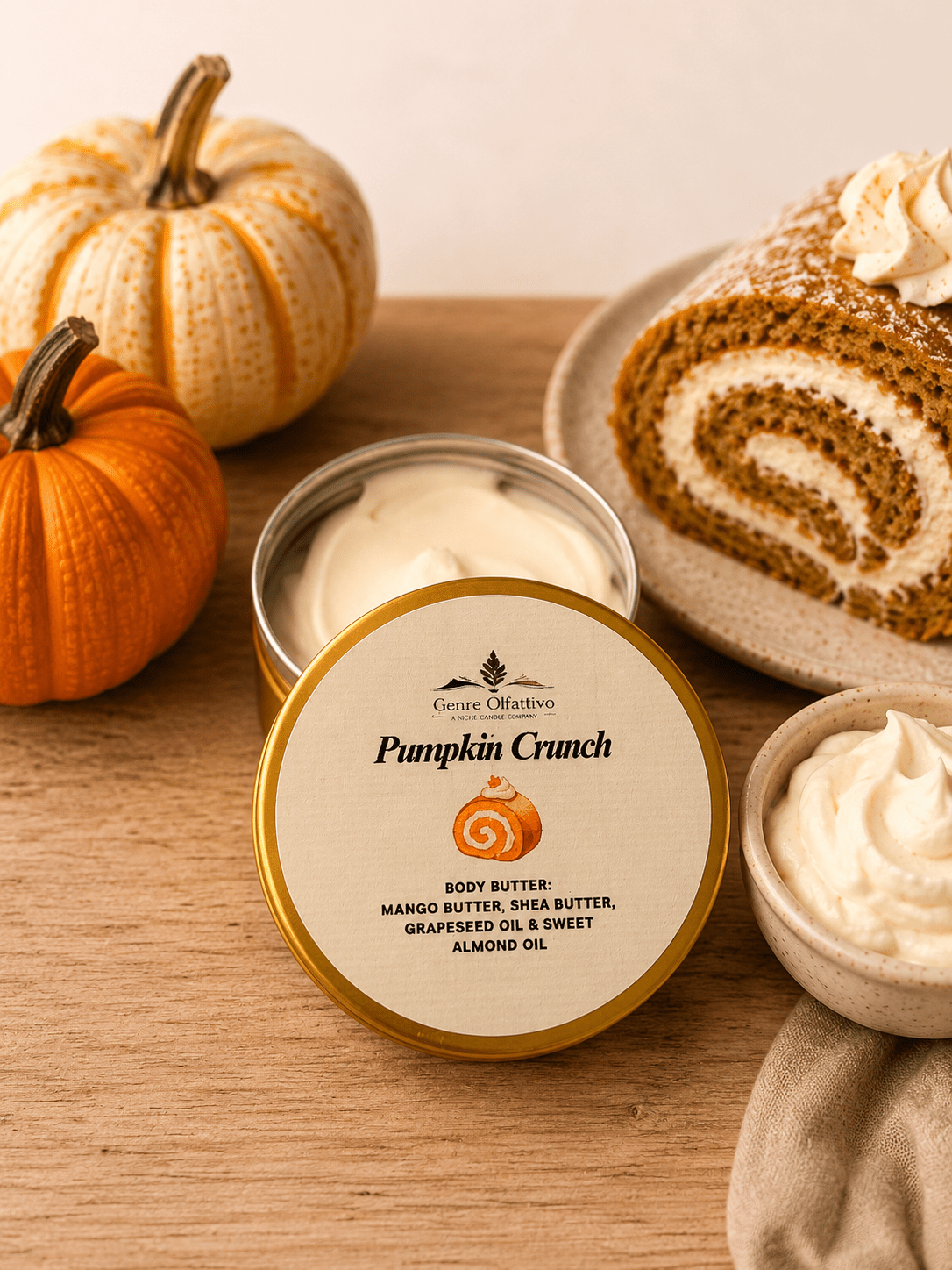 Pumpkin Crunch Body Butter | 2oz | All Natural | Gold Tin - Genre Olfattivo