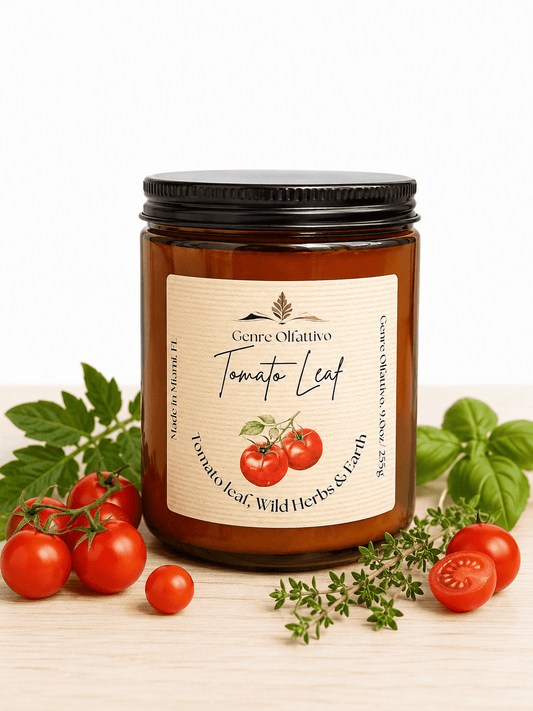 Tomato Leaf 8oz Amber Jar Candle - Genre Olfattivo